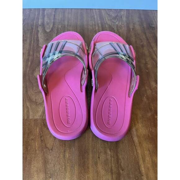 Burberry Women's Pink Check Slide Sandals Size 39 US 8.5 - 9 - Picture 5 of 12